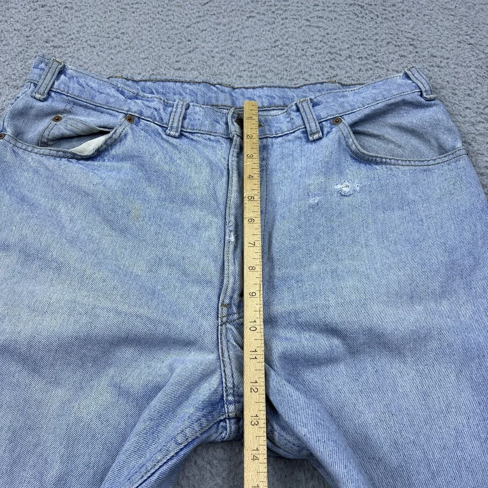 VTG Levi Strauss 619 Mens Light Blue Denim Jeans Straight Leg Orange‎ Tab 36x31